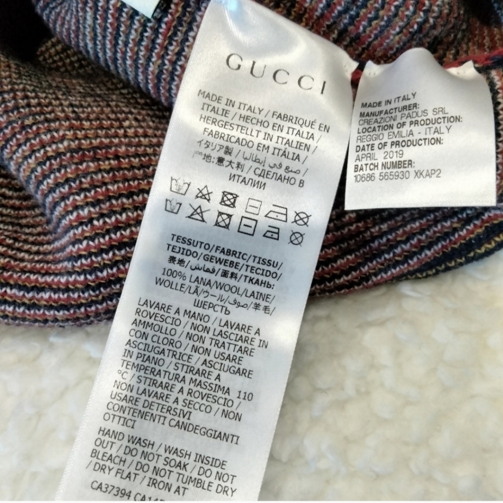 Gucci kids red blue argyle horse long sleeve polo wool sweater size 5 - Picture 8 of 12